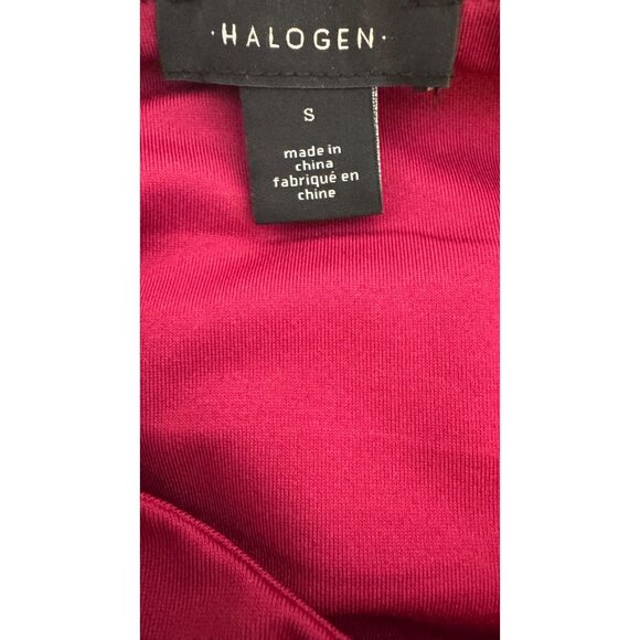 NWT Halogen Small Long-Sleeve Fuchsia Crewneck Top 90% Polyester - Picture 2 of 13